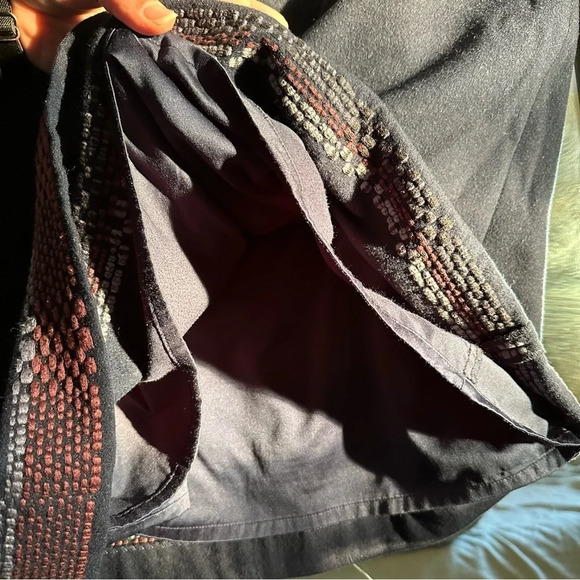 Boden Wool Blend A-Line Skirt‎ Women's Size 12L Blue Embroidered Accents Lined - Picture 5 of 8